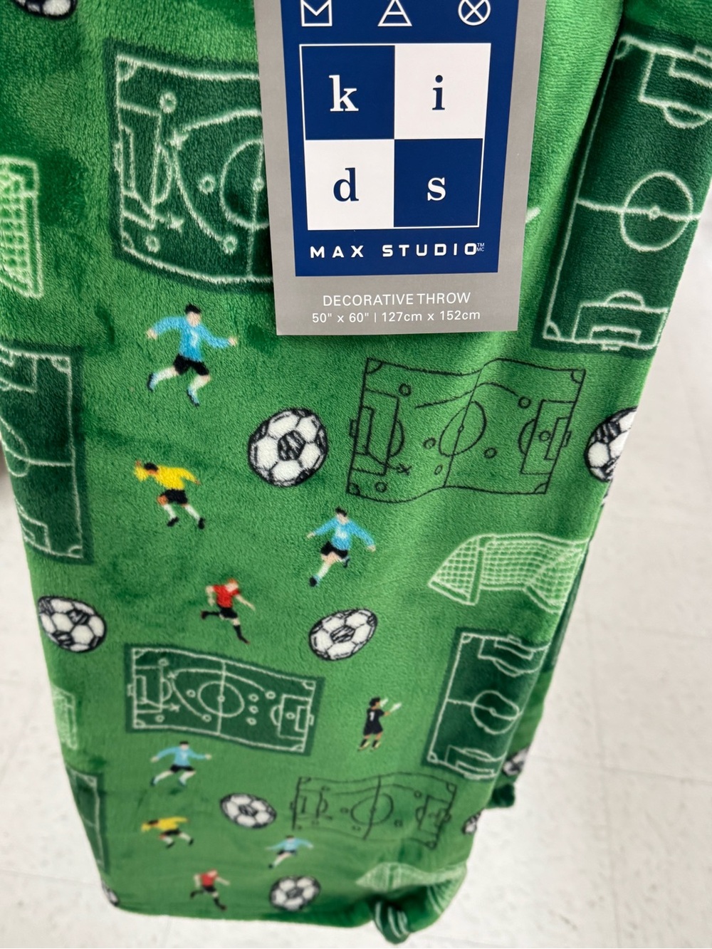 Max Studio Green Soccer Field Decorative Throw